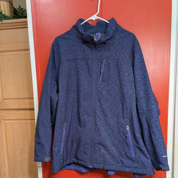 FREE COUNTRY Weather Proof Blue Full Zip Womens 3X Fleece Lined Jacket. - Picture 1 of 12